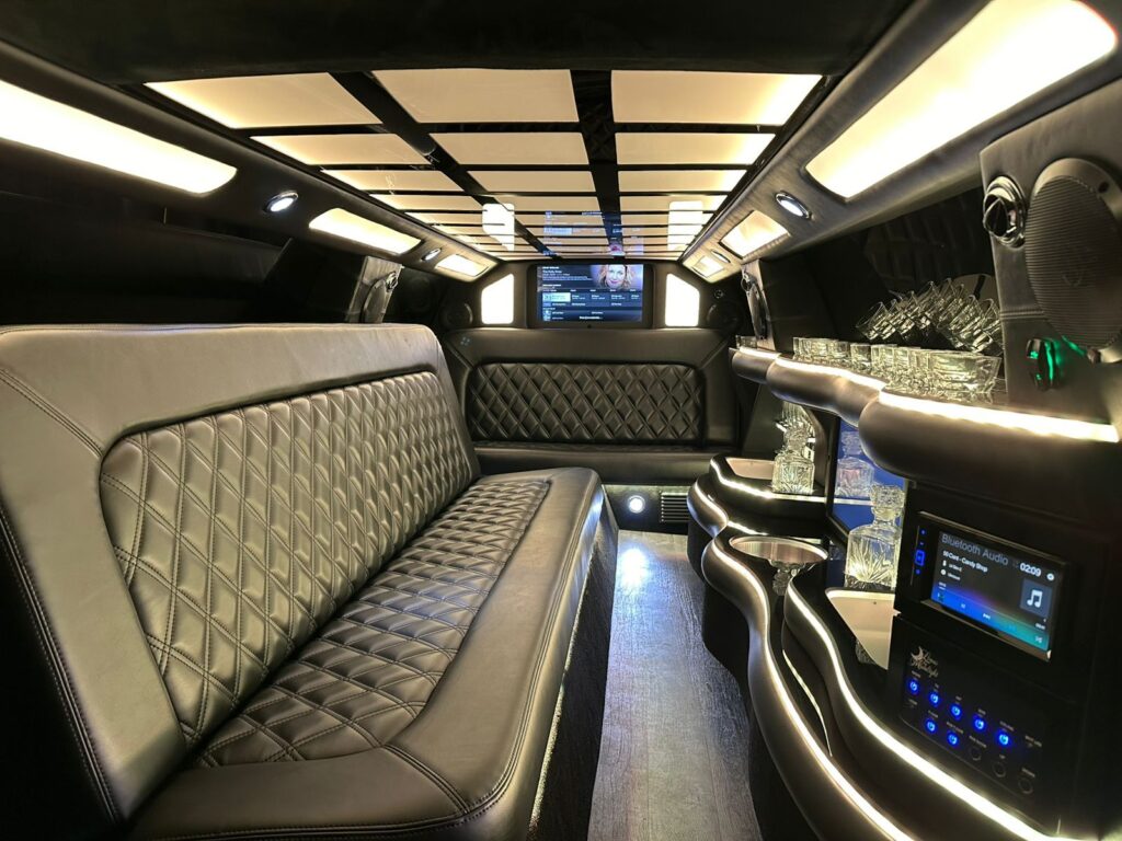 Luxury stretch limo hire Sharjah with professional chauffeur